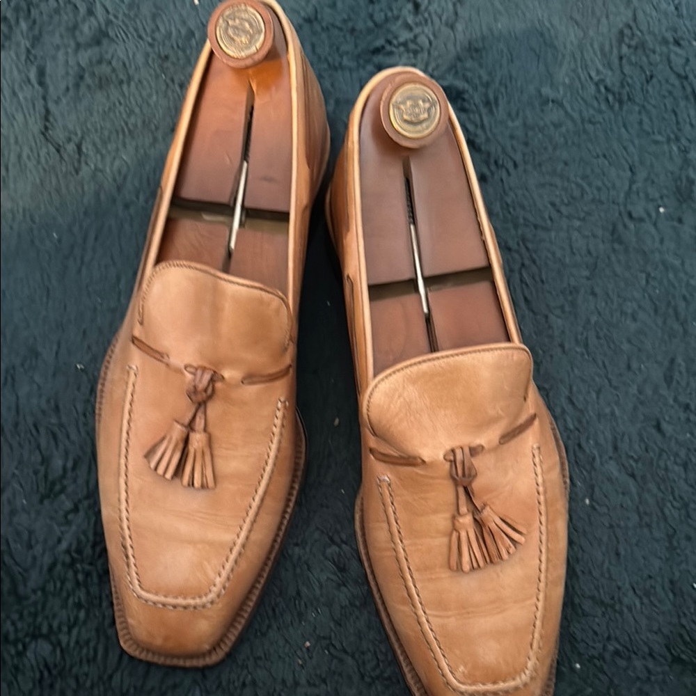 Brown Leather Tassel Loafers